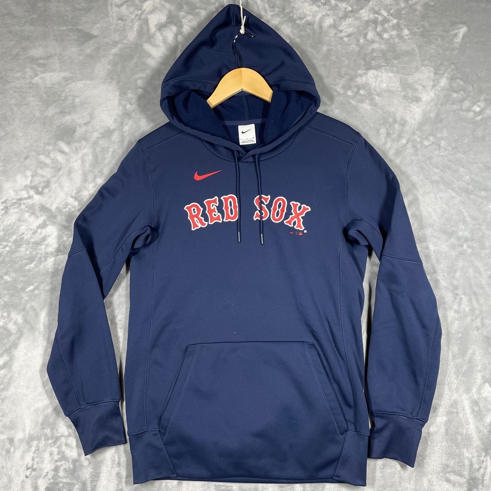 Nike Boston Red Sox MLB Therma-FIT Hoodie Blue Mens S Pullover Sweatshirt NWOT